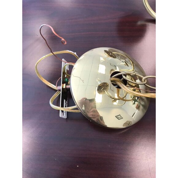 Vintage 1972 Chandelier Solid Brass Gold Ceiling Light Fixture 6 Lights - Picture 5 of 10